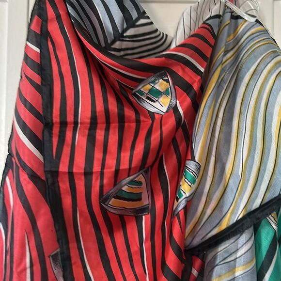 Vintage Golden Camel Nautical Theme 100% Silk Scarf - Picture 2 of 7